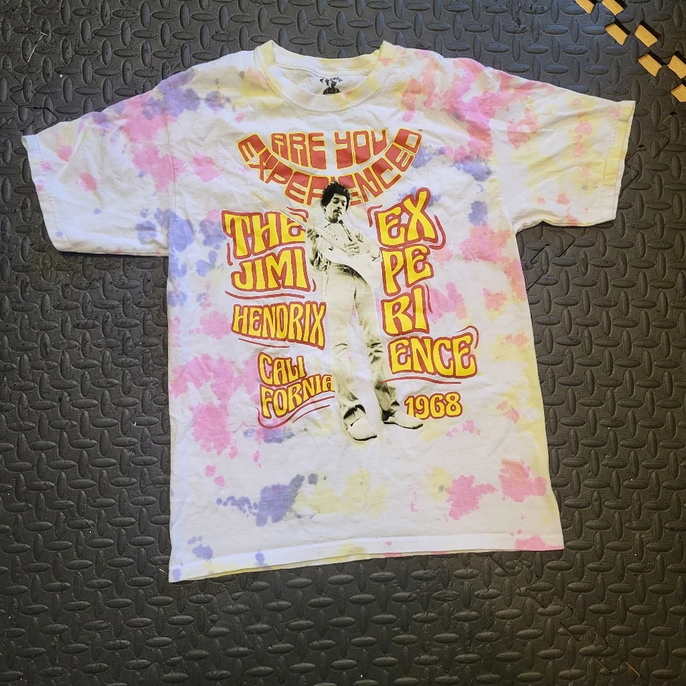 Jimi Hendrix Tie-Dye Graphic Band T-Shirt - Picture 1 of 4